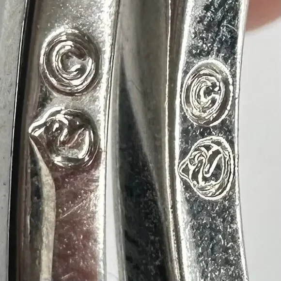 Swarovski Swan silver tone clear Austrian crystals hoop hoops post earrings - Picture 7 of 8